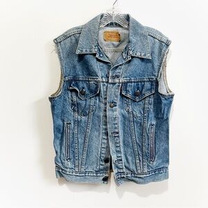 Levi’s Type III Trucker Vest blue denim vintage cut off 80’s button front
